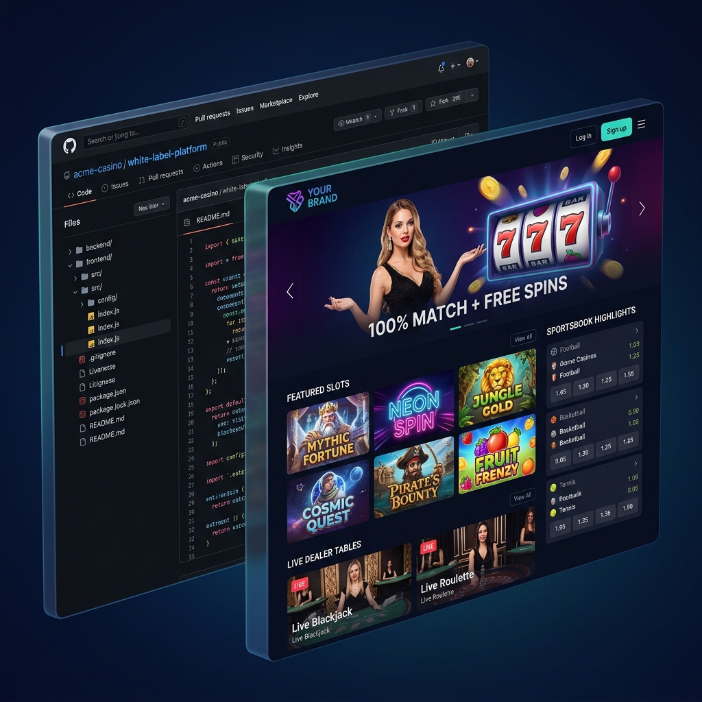 Blue Sapphire whitelabel iGaming platform — custom codebase powering a live casino portal